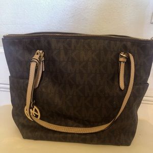michael kors large leather hand bag